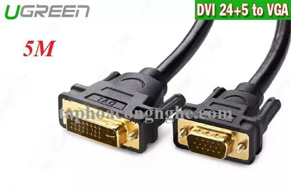 Ugreen 11678 5M màu Đen Cáp chuyển đổi DVI 24 + 5 sang VGA DV102 30011678
